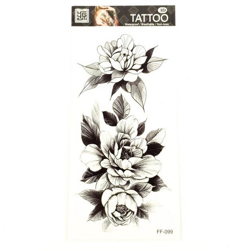 Временное тату «Цветы» FF-099 размер 19 х 9 см Винница - изображение 1
