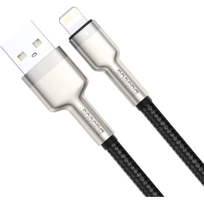 Дата кабель USB 2.0 AM to Lightning 1.0m Cafule Metal 2.4A black Baseus (CALJK-A01) Винница - изображение 6