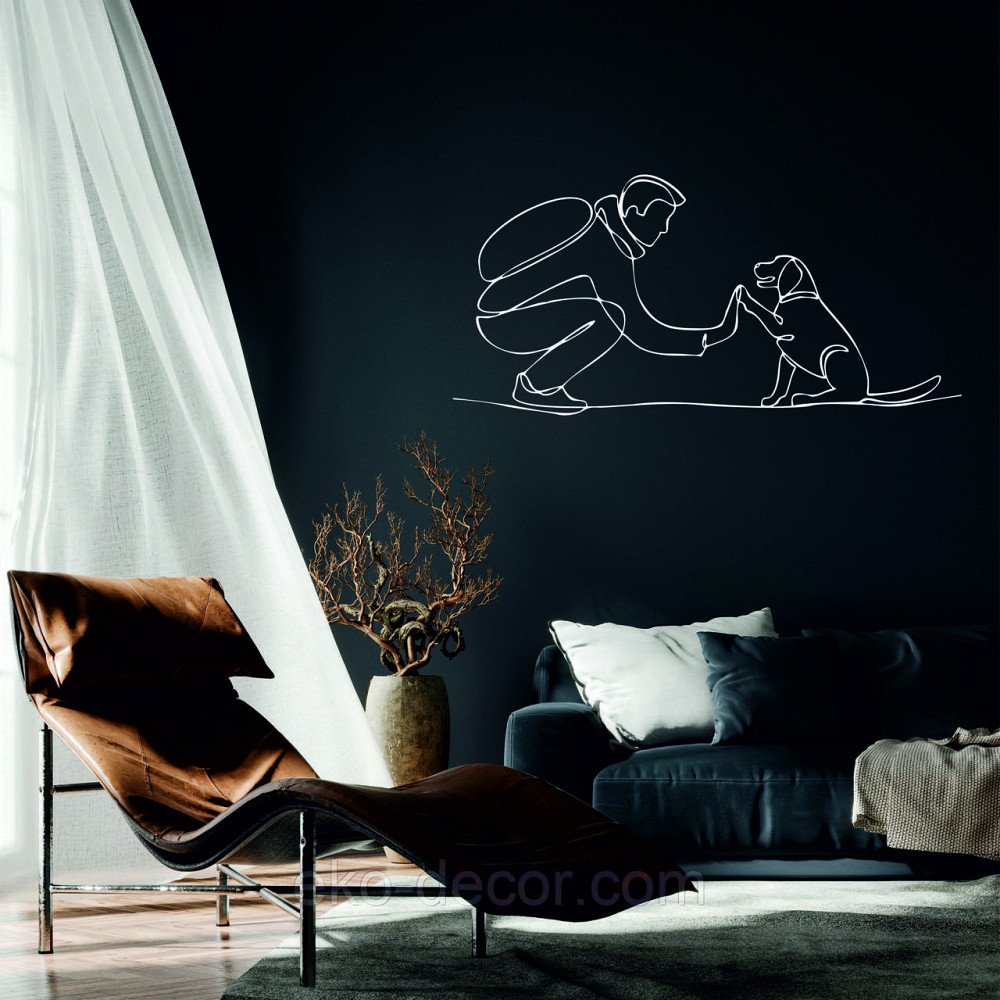 Декоративне настінне Панно «Домашний вихованець» Декор на стіну 50*23 см, Білий Київ - фото 1