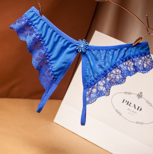 Эротические трусики синие женские с разрезом - размер универсальный, резинка до 100см Киев - изображение 1