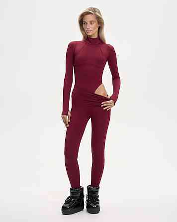 Женский повседневный термо костюм двойка: боди и лосины из ткани пума Бордо, 44/46 Одесса