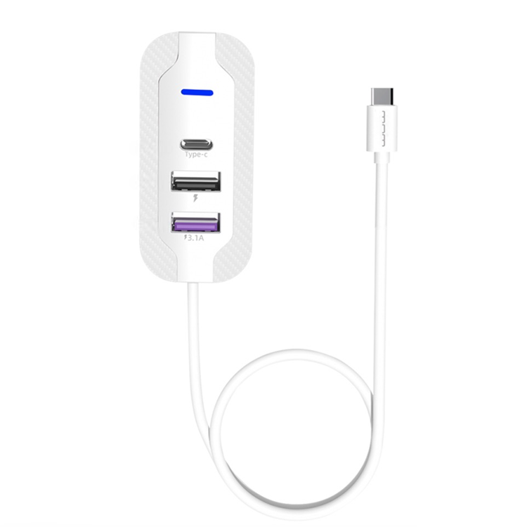 USB-хаб WUW-C246 3-in-1 USB-C to 2 USB-A, USB-C White Одеса - фото 1