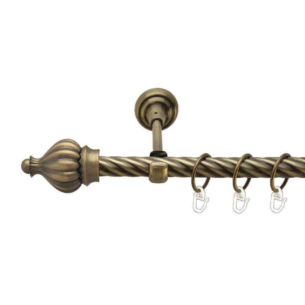 Карниз Orvit Таджа металевий однорядний відкритий скручена труба кільце металеве Антик 19 мм 200 см Львов - изображение 1