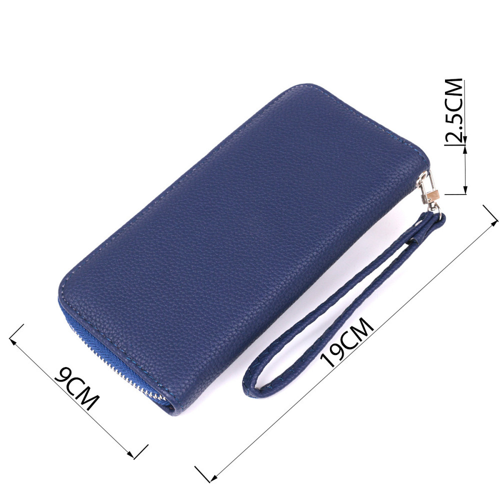 Гаманець жіночий на одну блискавку з екокожі флотар KIVI 19013 Синій Київ - фото 2