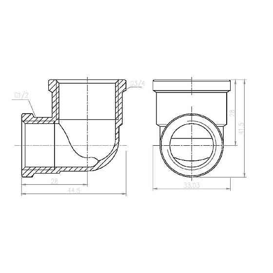 Куточок редукційний Thermo Alliance Forte 1/2"х3/4" ВВ SF3692015 Київ