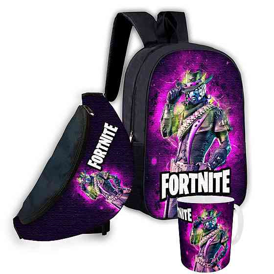 Набір дитячий Fortnite рюкзак 36х27см сумка-бананка, кружка з принтом для хлопчика (01599) Київ