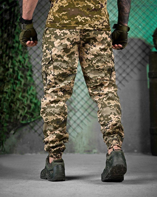 Тактические мужские штаны джогер 50 на резинке облегченные пиксель Одесса - изображение 5