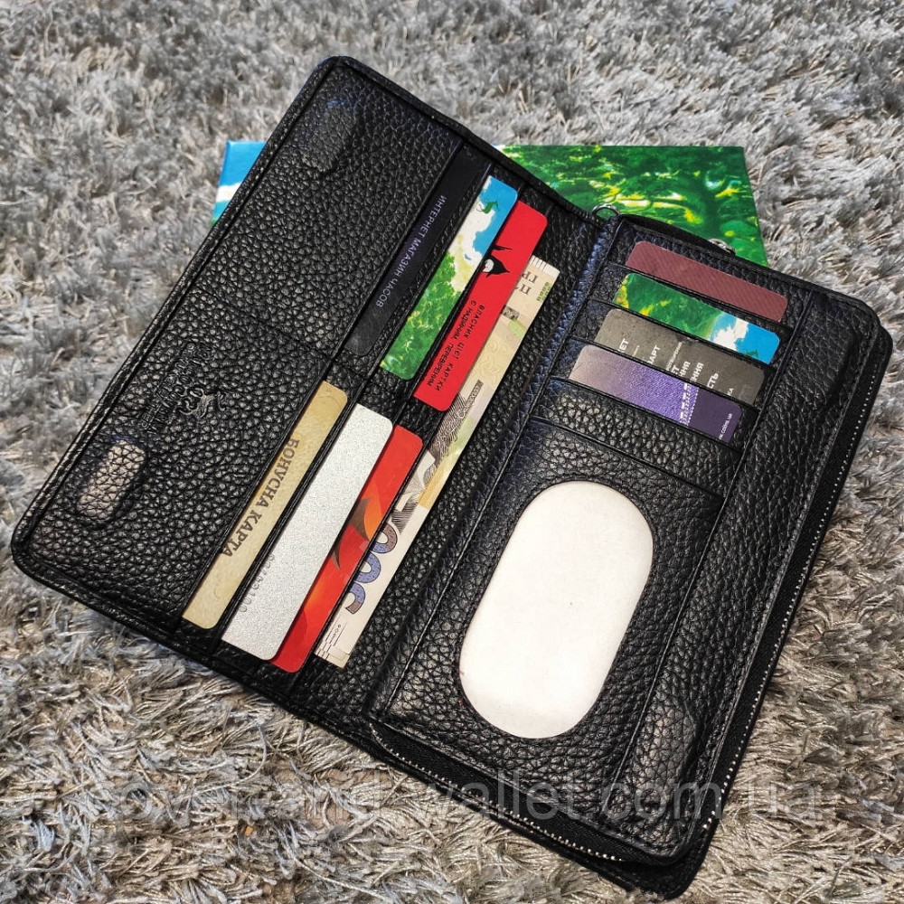 Стильный кошелек клатч на магнитах и молнии синего цвета Marco Coverna 1-6056 Киев - изображение 1