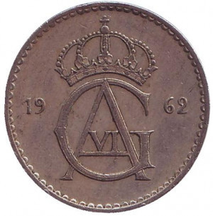 Монета 50 эре. 1962,73 год, Швеция. (АП) Полтава - изображение 1
