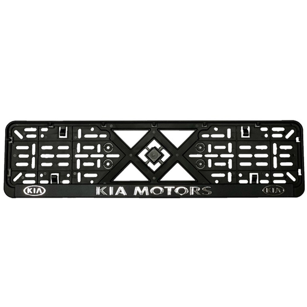 Рамка номерного знаку хром надпис Kia пластик чорна 1шт Київ - фото 1