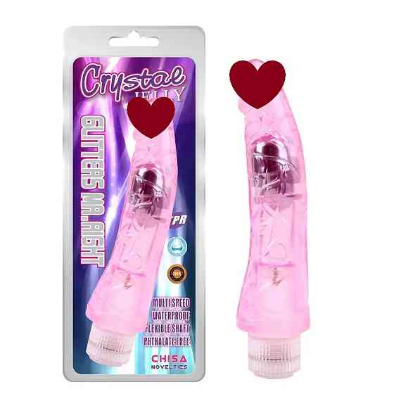 Вибратор прозрачный Chisa Crystal Jellie на батарейках, розовый Sex Aura Киев