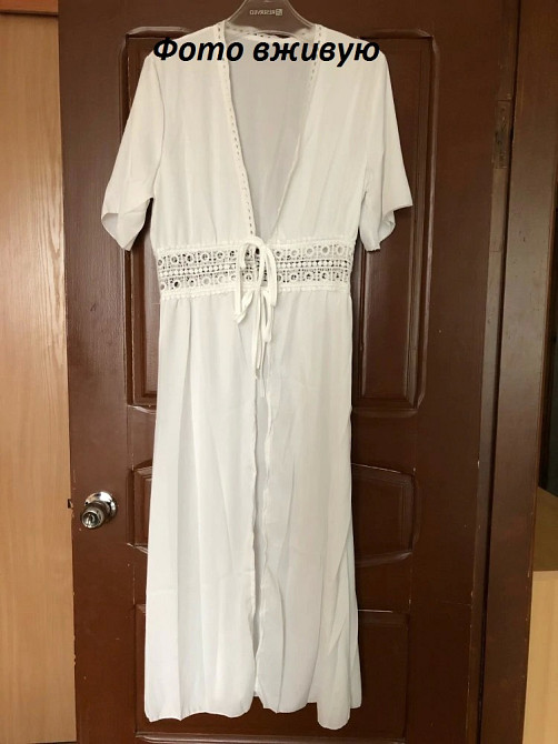 Пляжный халат средней длины белый Киев - изображение 9