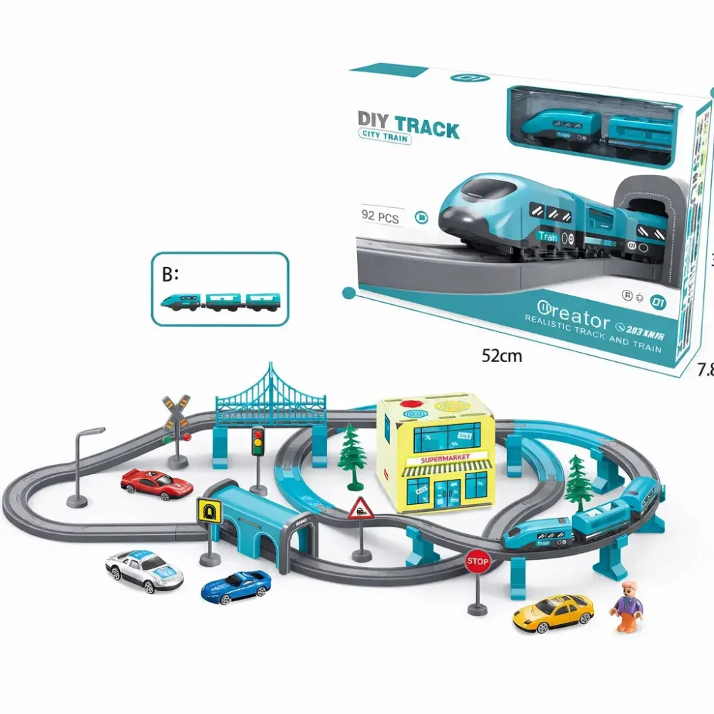 Игровой набор "Железная дорога с электропоездом" 92 детали Коломия - фото 5