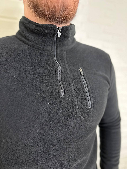 Тактична чоловіча флісова кофта реглан Bikatex Чорний, 2XL Вінниця - фото 4