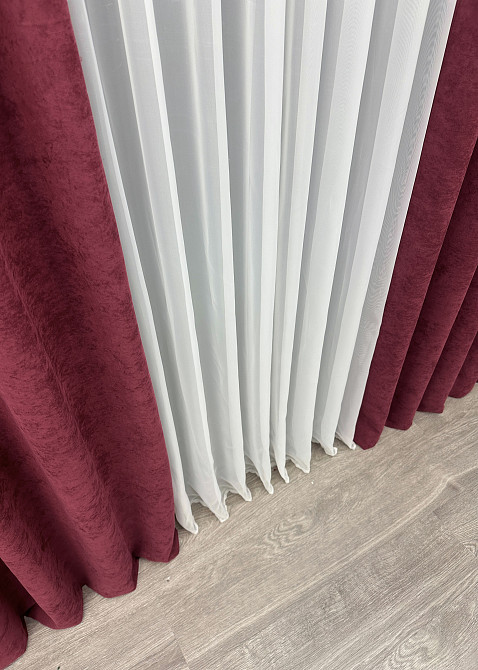 Шторна тканина мікровелюр Petek YL колір бордовий 1712ш Київ - фото 5