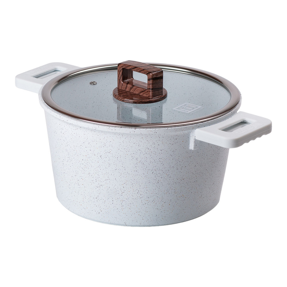 Алюмінієва каструля з керамічним покриттям антипригарним Ø 24 см Біла MGC HP-4-441 Коломия - фото 4