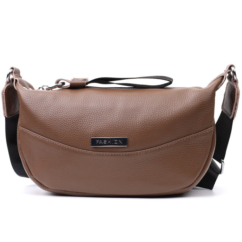 Женская сумка из натуральной кожи через плечо с необычным бегунком брелком Vintage 22619 Коричневая Киев - изображение 6