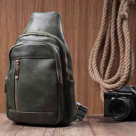 Стильна слінг сумка для жінок з екошкіри Vintage 22745 Зелений Київ