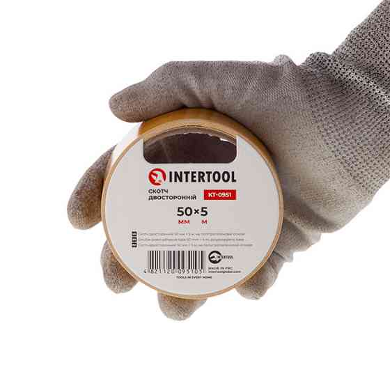 Скотч двусторонний, 5 м, 50 мм, на полипропиленовой основе INTERTOOL KT-0951 Киев