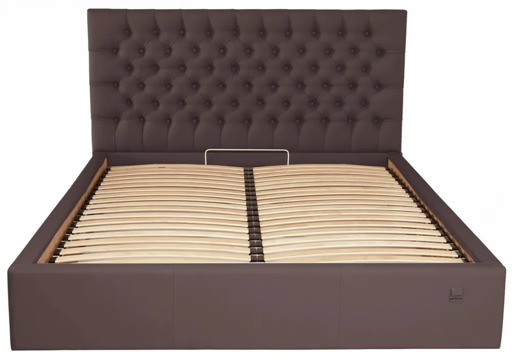 Кровать Двуспальная Cambridge Comfort 160 х 190 см Fly 2231 С подъемным механизмом и нишей для белья Темно-коричневый Киев - изображение 1