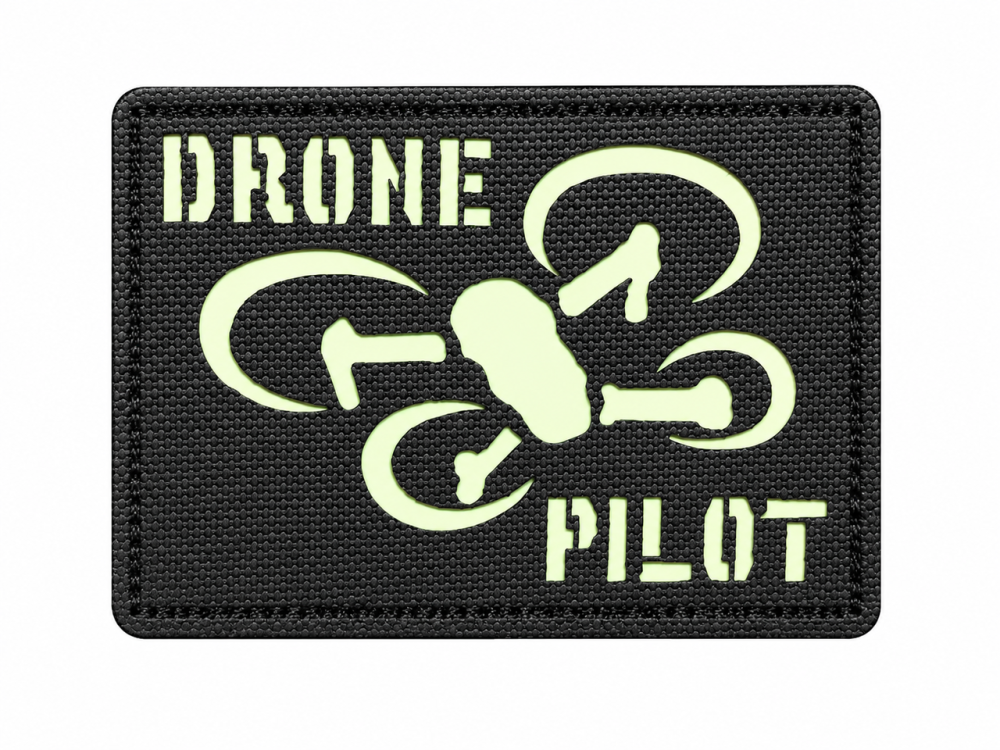 Патч / шеврон Drone Pilot люмінісцентний Laser Cut Чорний Запоріжжя - фото 1