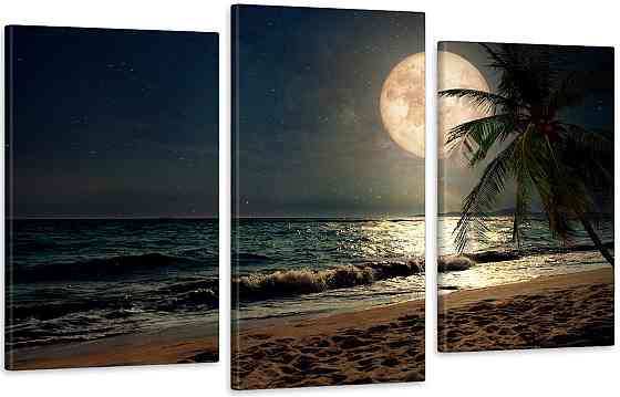 Модульна картина у вітальню/ спальню Місяць в морі Art-522_3 100x150 см Київ