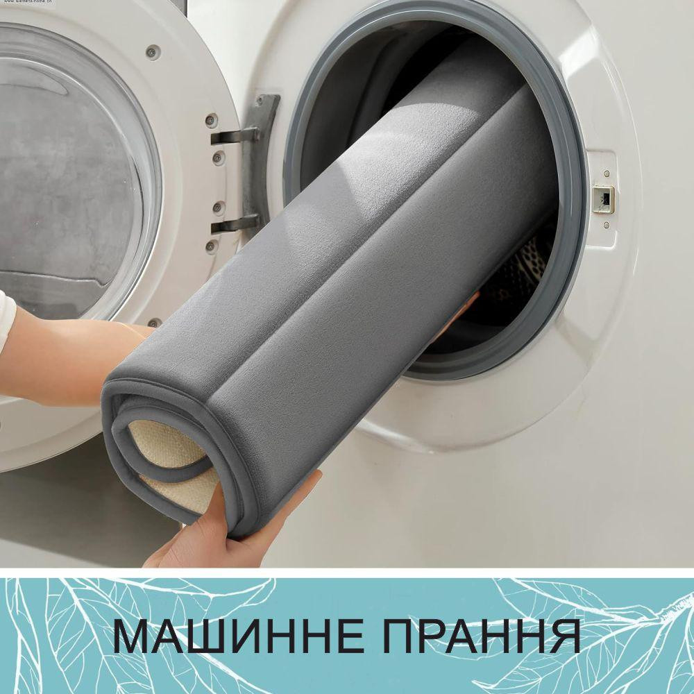 Набір 2 килимки для ванної Aquarius з ефектом пам'яті 50х80 см, U-подібний 50х50 см Темно-Бежевий в смужку Буча - фото 13