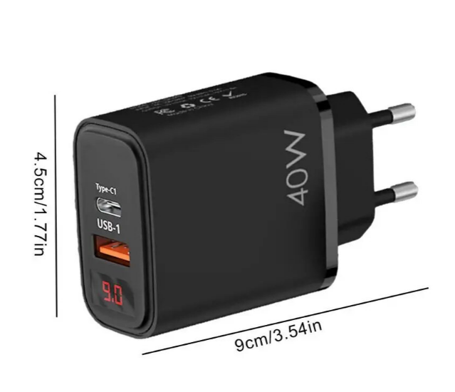 СЗУ Сетевое зарядное устройство PD PKG050 40W QC3.0 LED Днепр - изображение 3