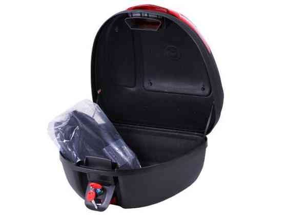 Кофр (багажник) для мотоцикла задний YM-0830 (V-30L) 41×40×32 черный с красным Мукачево