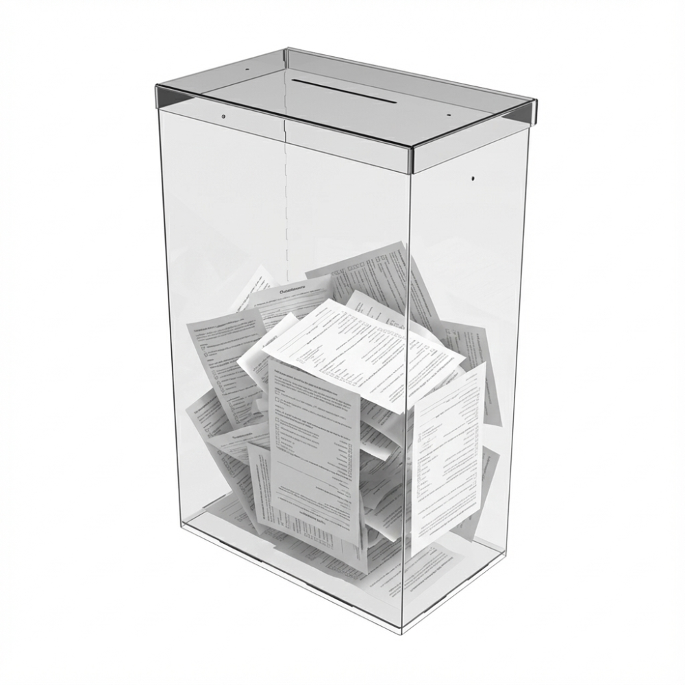 Ящик EKOSTAR без замка для сбора денег 400x150x250 мм. Объем 15 литров Киев - изображение 1