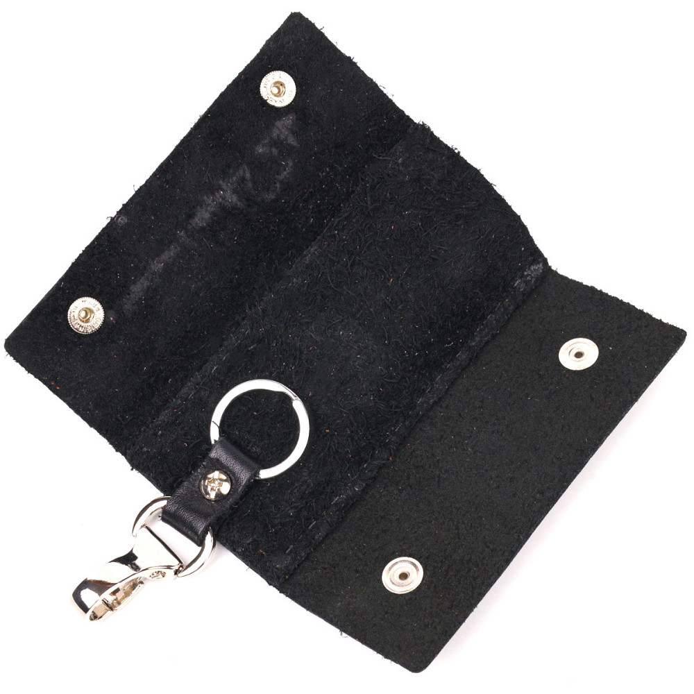 Практична ключниця у глянцевій шкірі Чорна (GRANDE PELLE) Київ - фото 10