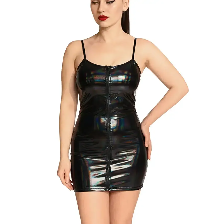 Лакована сукня Art of Sex - Demeter, колір чорний з ефектом голограми, розмір L Львов - изображение 1