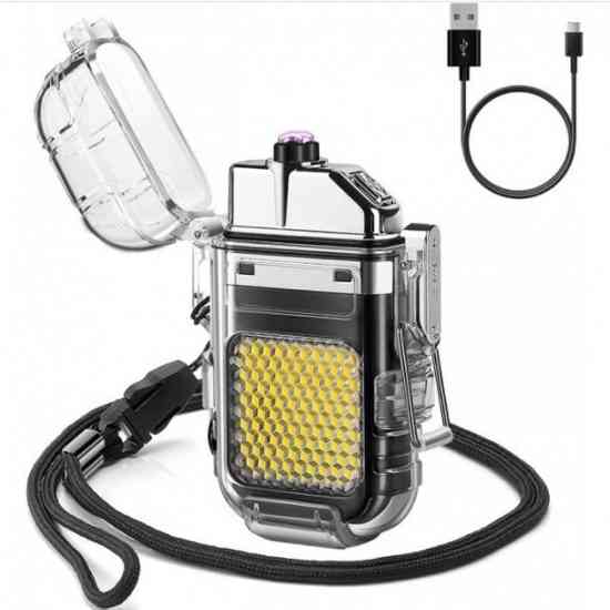 Електроімпульсна запальничка Flashlight 9258 спіральна USB запальничка з ліхтариком Вінниця