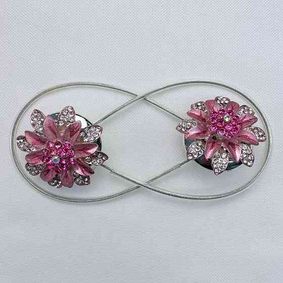 Магніти для штор та гардин "Flowers" набір 2 шт Рожевий (81-195) Київ