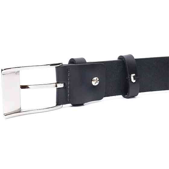 Классический пояс под брюки для мужчин из натуральной кожи GRANDE PELLE 11688 Черный Киев