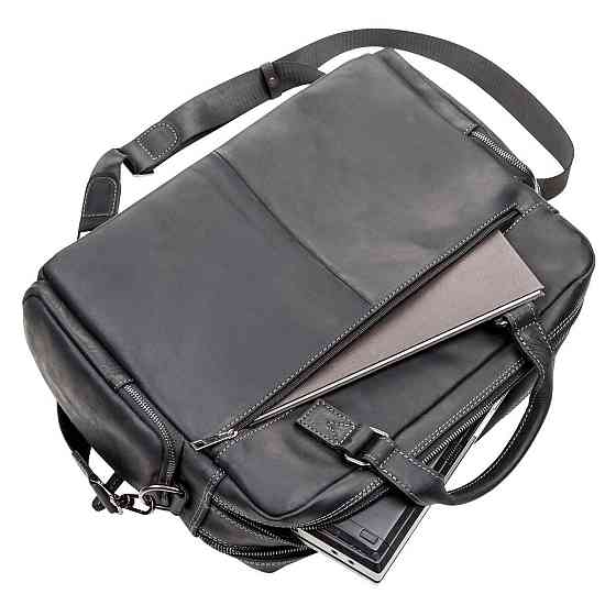 Сумка мужская SHVIGEL 11117 кожаная Черная Киев