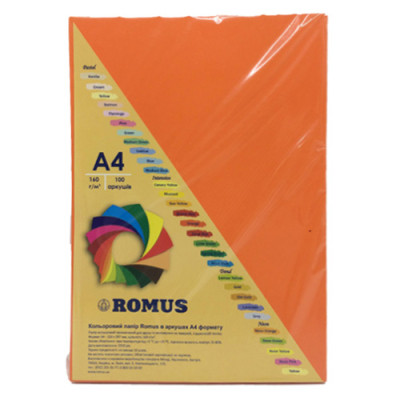 Бумага Romus A4 160 г/м2 100sh Orange (R50201) Винница - изображение 1
