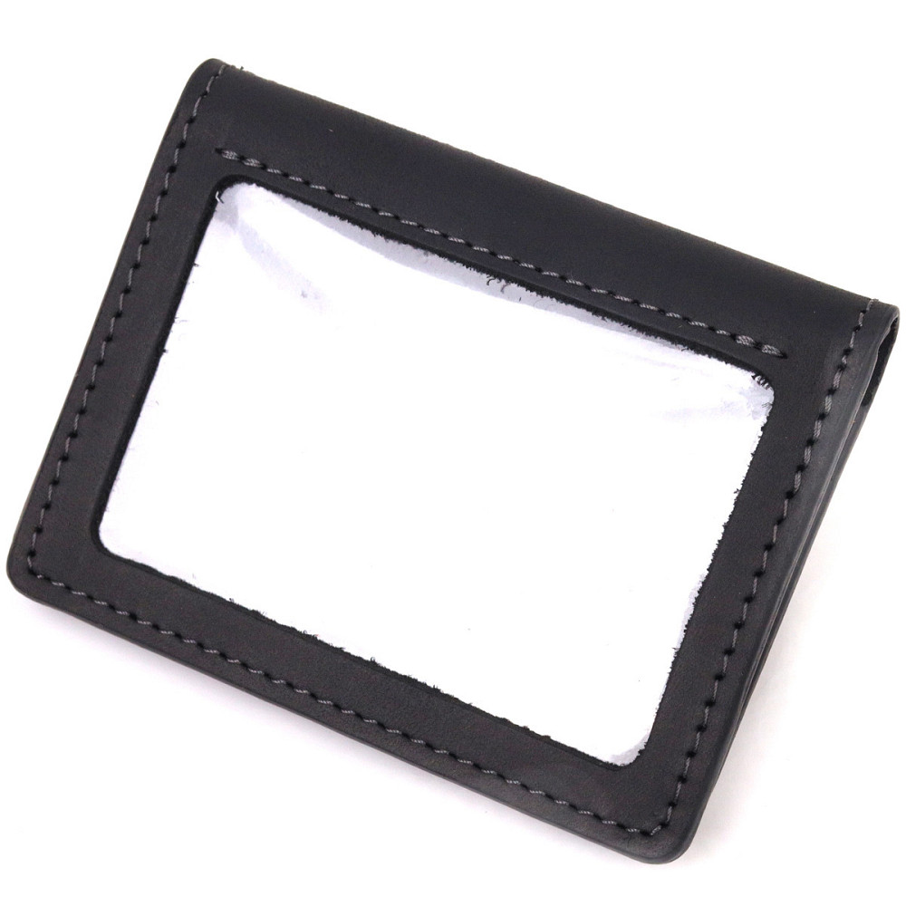 Містка обкладинка на автодокументи у вінтажній шкірі Чорна (GRANDE PELLE) Київ - фото 6