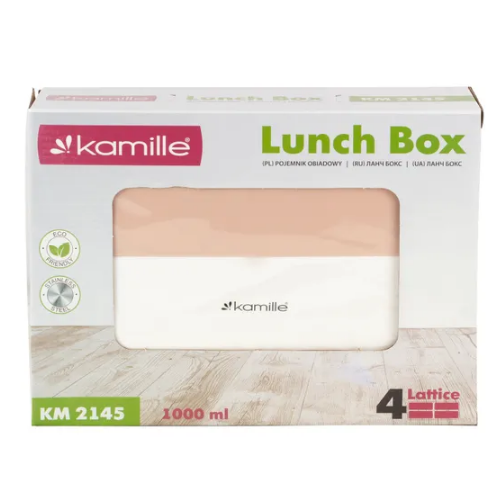 Ланч-бокс 1000мл (корпус пластик/внутр.ємність нерж.сталь) рожевий KAMILLE Житомир - изображение 4
