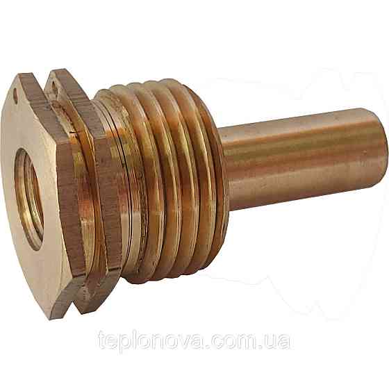 Погружная гильза для датчика температуры латунная 1/2″ ЗР х М10 штампованная длина 40мм А07013А VA Черновцы