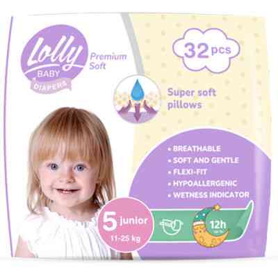 Подгузники Lolly Premium Soft 5 (11-25 кг) 32 шт (4820174981051) Винница