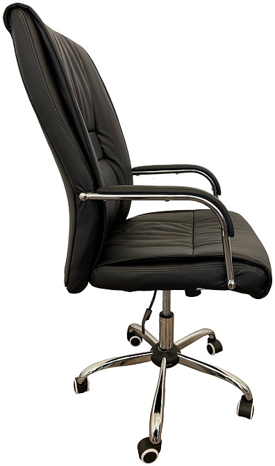 Офісне крісло керівника Tehforward Houston хром Anyfix Чориний Дніпро - фото 2