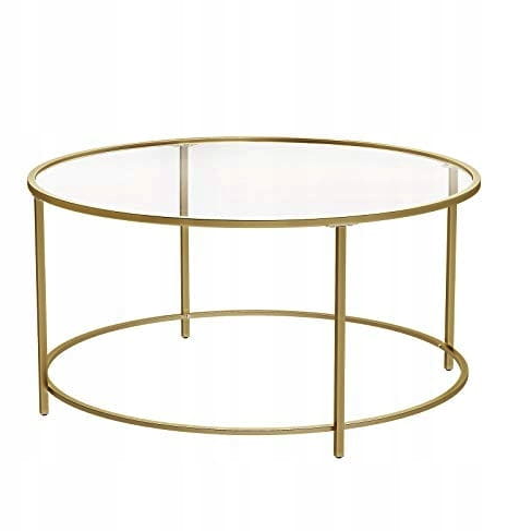 Журнальний столик Leobert Oskar круглий з скляною стільницею золото Киев - изображение 1