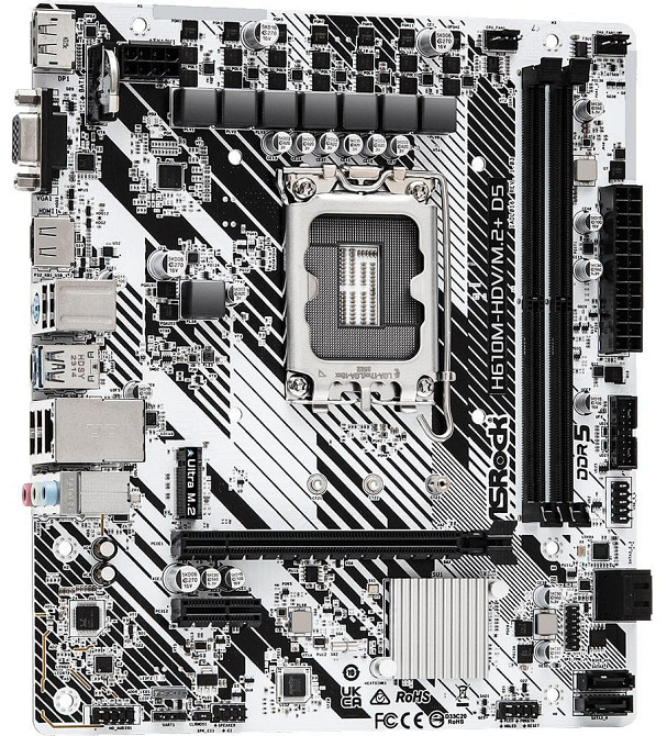 Материнська плата ASRock H610M-HDV/M.2+ D5 Socket 1700 ( без Bluetooth ) Харків - фото 3