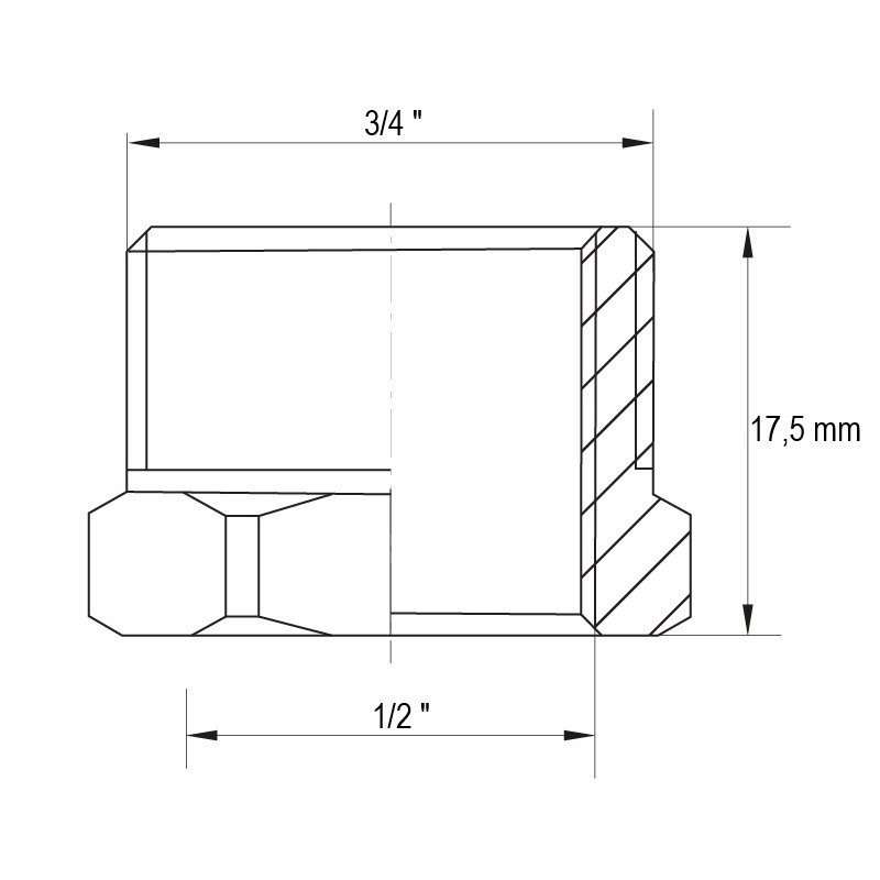 Футорка 1/2 "х3 / 4" Koer KF.F0608.WN без нікелю (KR2985) Київ - фото 3