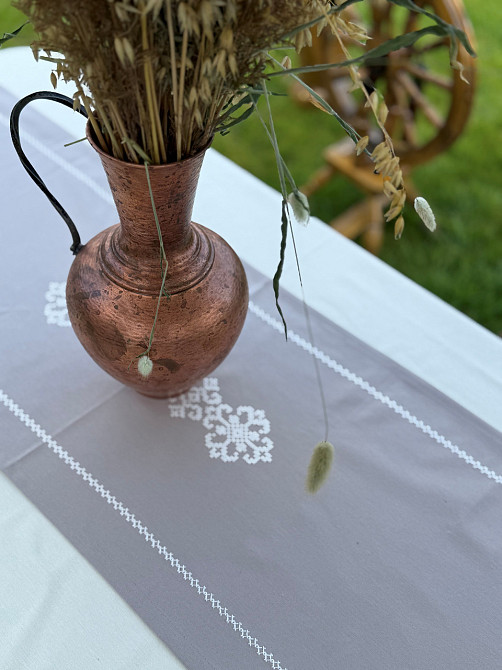 Ecotton Ранер доріжка Ecotton 45x170 см для обіднього столу водовідштовхувальна в етно-стилі сі Київ - фото 5