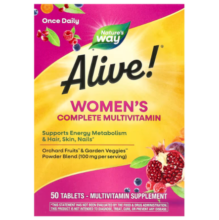 Мультивітамінний комплекс Для Жінок (Alive! Women&apos;s Energy Complete Multivitamin) 50 таблеток Київ
