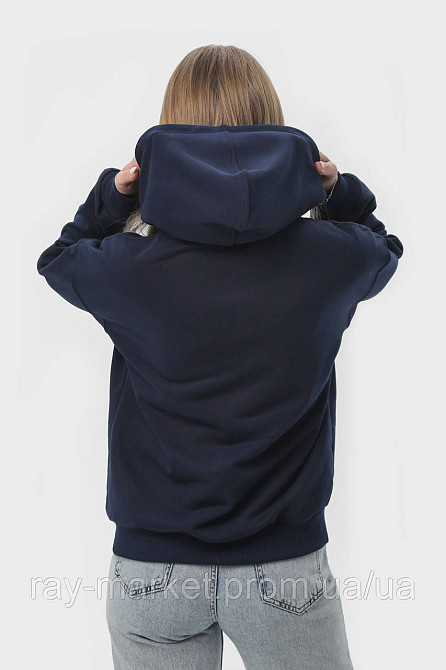 Худі на блискавці жіночече базове RAY PREMIUM LOOSE темно-синє (U0409W-Navy Blue) Київ - фото 5