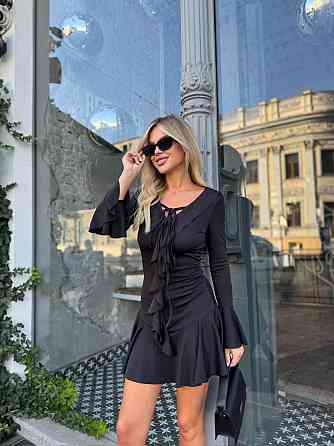 Жіноча романтична міні сукня з воланами мікродайвінг Одеса