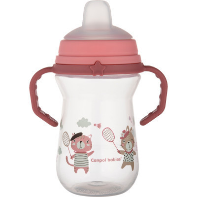 Поильник-непроливайка Canpol babies Bonjour Paris с силиконовым носиком FirstCup 250 мл Розовая (56/613_pin) Винница - изображение 1